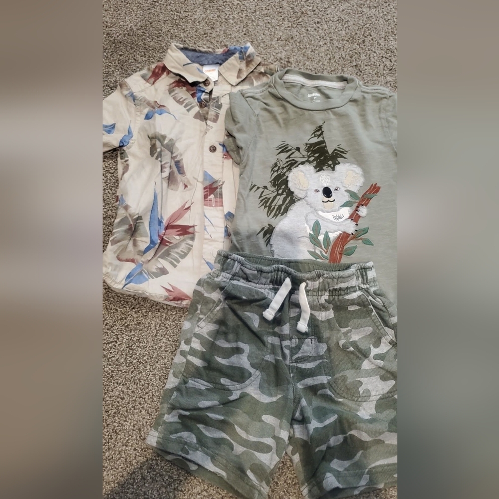 Gymboree Kids Matching Set - Green and Cream